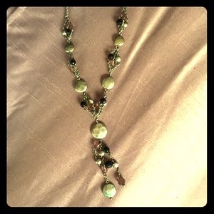 Silver and black necklace